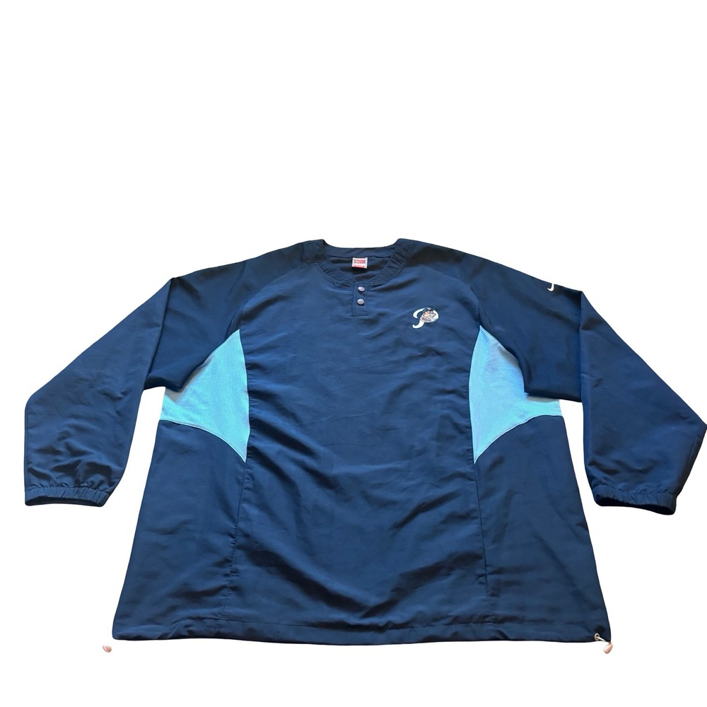 Nike Team Portland Beavers Windshirt Mens 3XL Navy Blue Henley Pullover MiLB